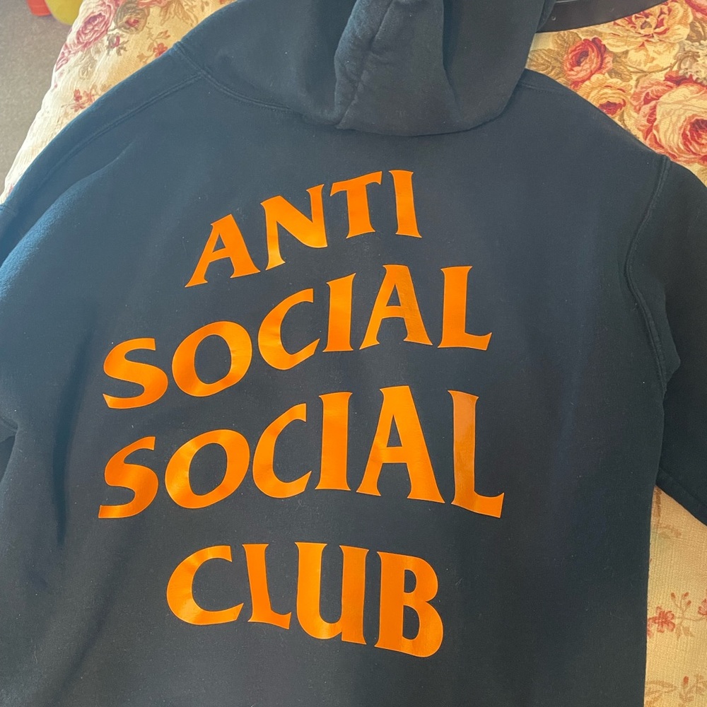 Anti social social club navy hoodie